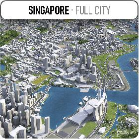 3D Singapore - city and surroundings